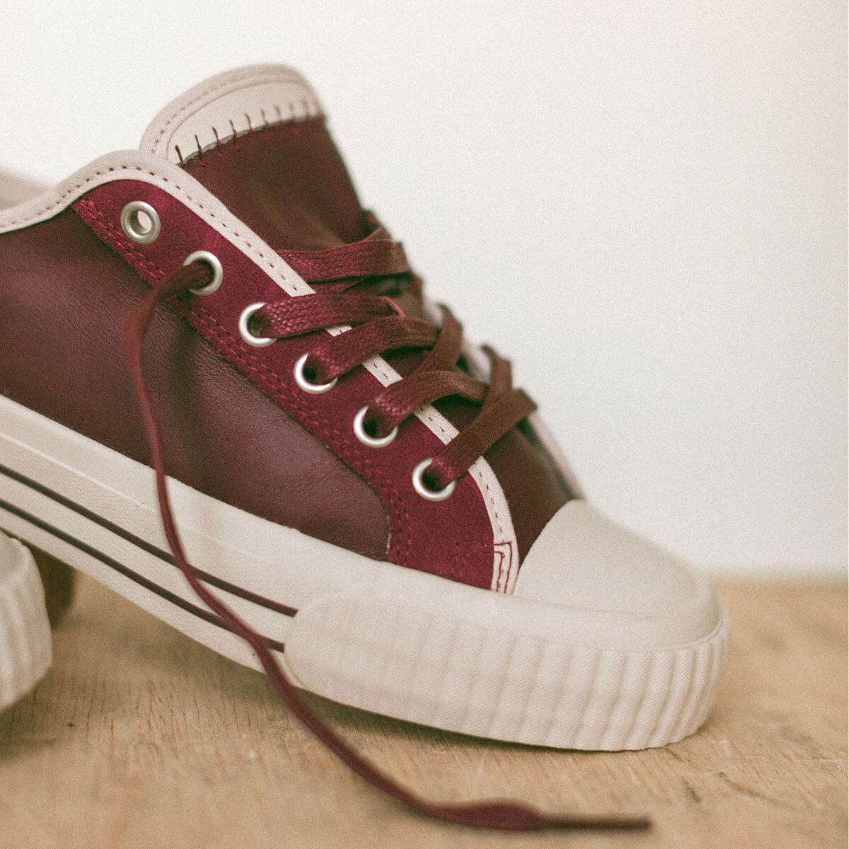 Center Low-Top Burgundy/Antique White - Image 15